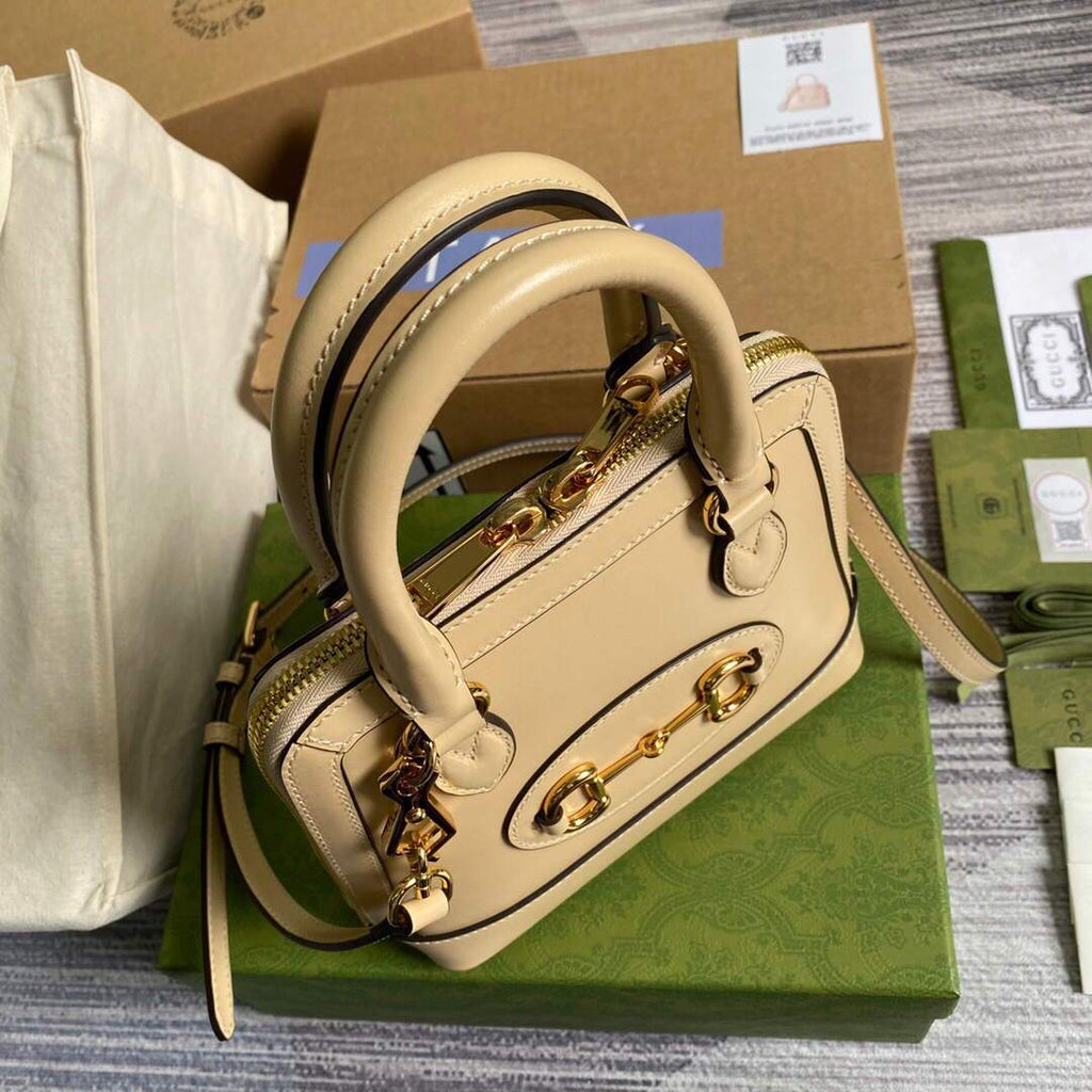 Gucci a€?40716 Gucci Horsebit 1955 Mini Top Handle Bag Beige