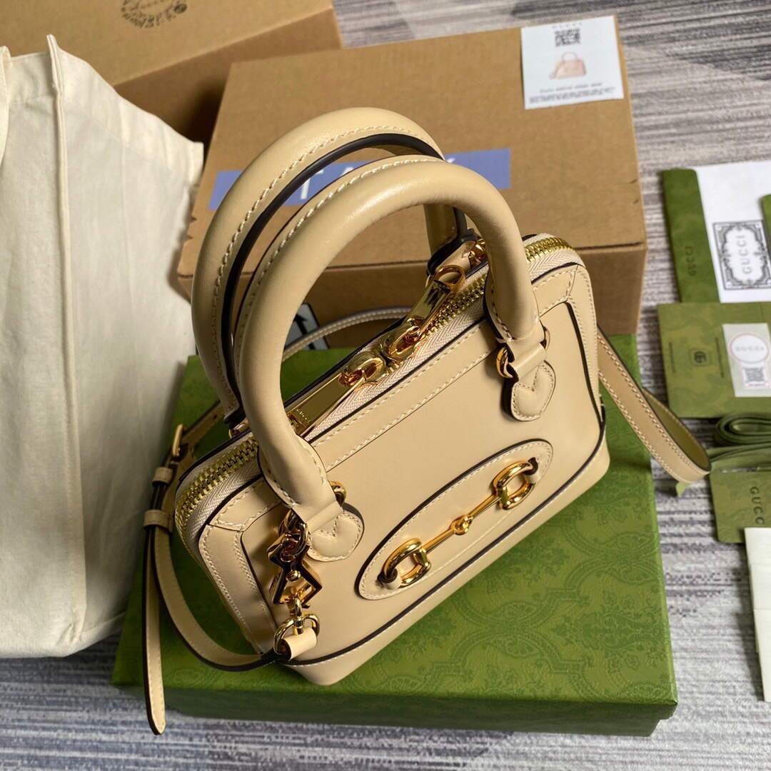 Gucci a€?40716 Gucci Horsebit 1955 Mini Top Handle Bag Beige