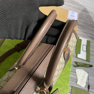 Gucci 645017 GG Small Duffel Bag With Web Brown - Default Title - View 6