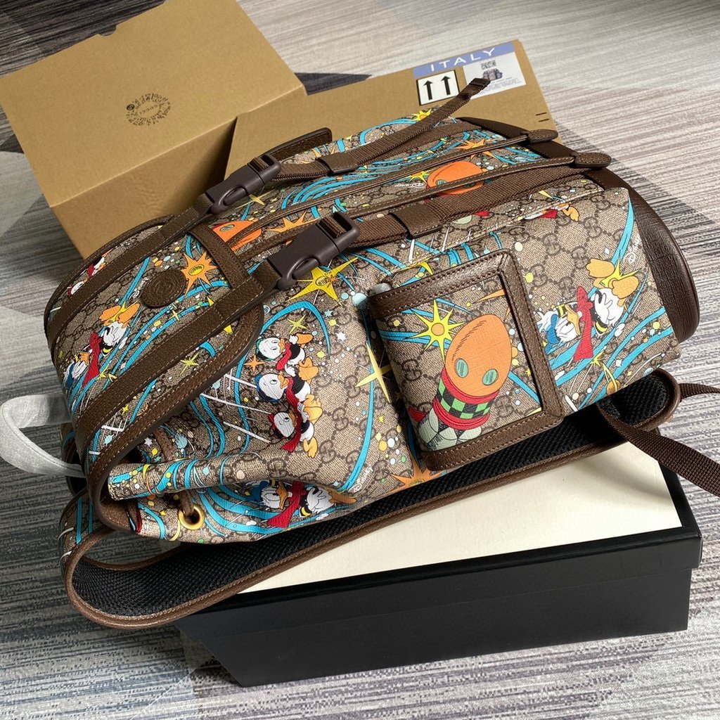 Gucci 645051 Disney x Gucci Donald Duck Medium Backpack Brown