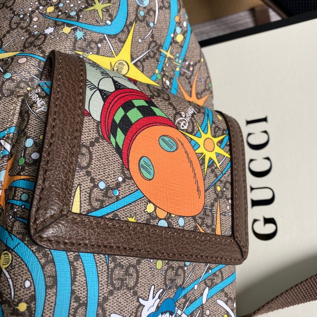 Gucci 645051 Disney x Gucci Donald Duck Medium Backpack Brown