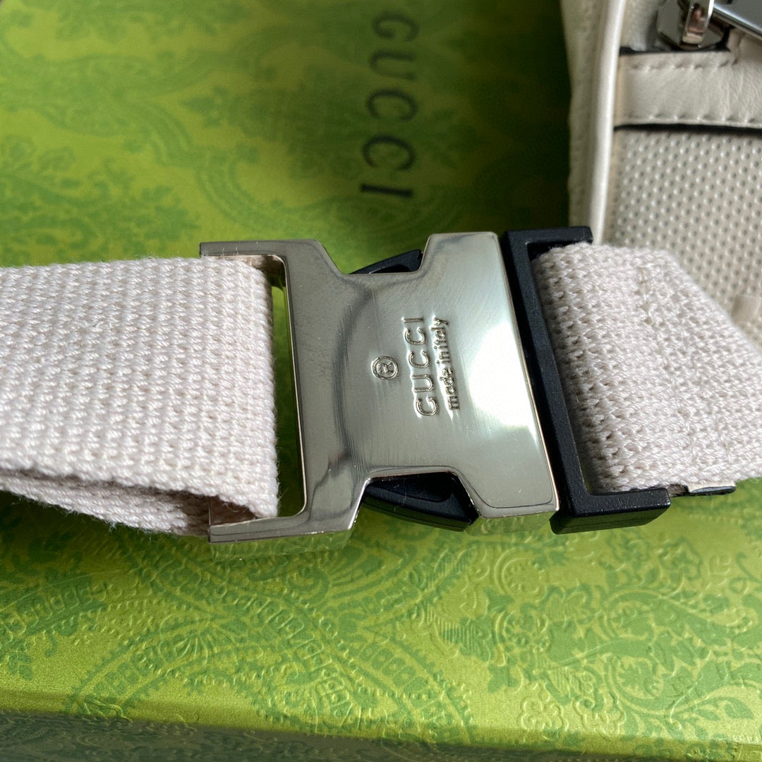 Gucci ?645093 GG embossed belt bag White GG embossed leather