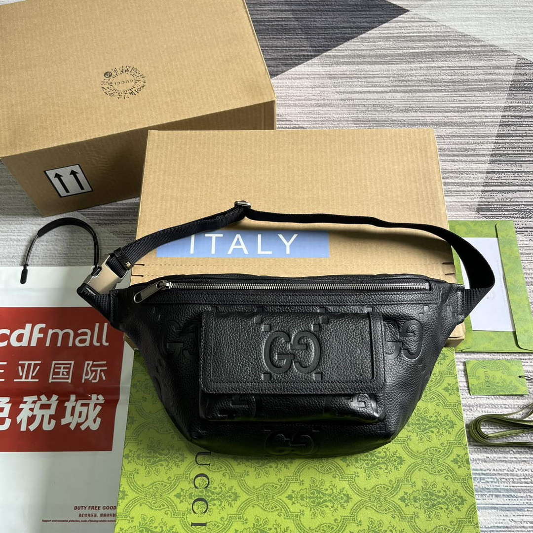 Gucci 645093 Jumbo GG Belt Bag Black - Default Title - View 1