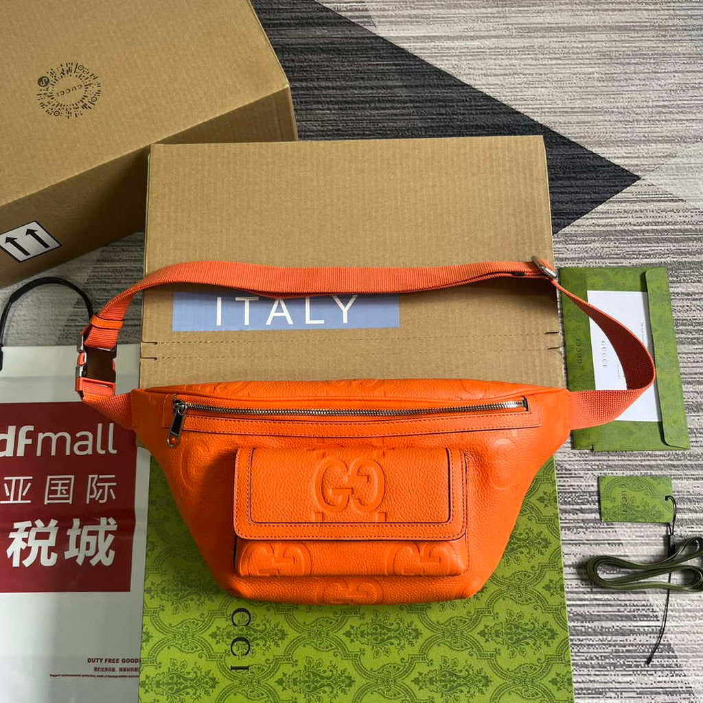 Gucci 645093 Jumbo GG Belt Bag Orange