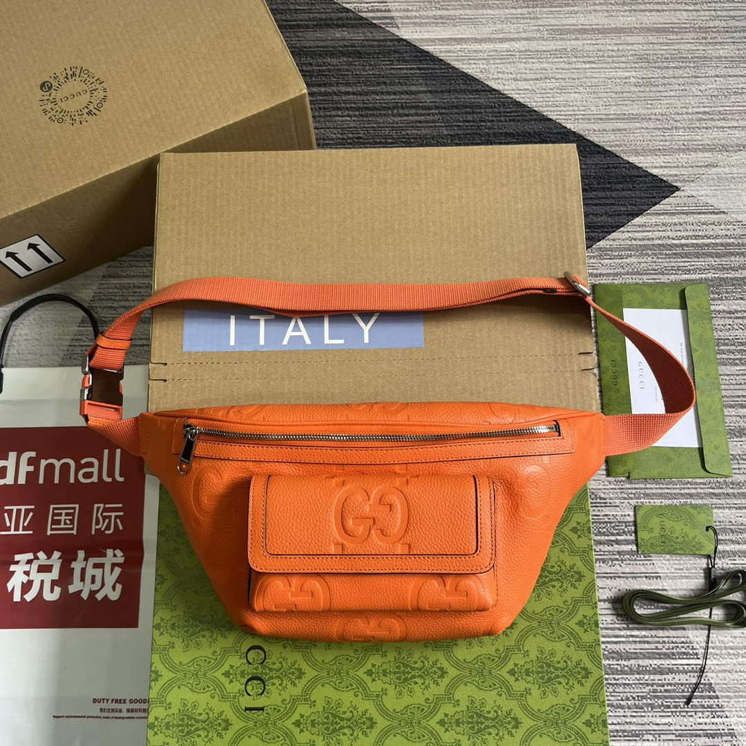 Gucci 645093 Jumbo GG Belt Bag Orange - Default Title - View 1