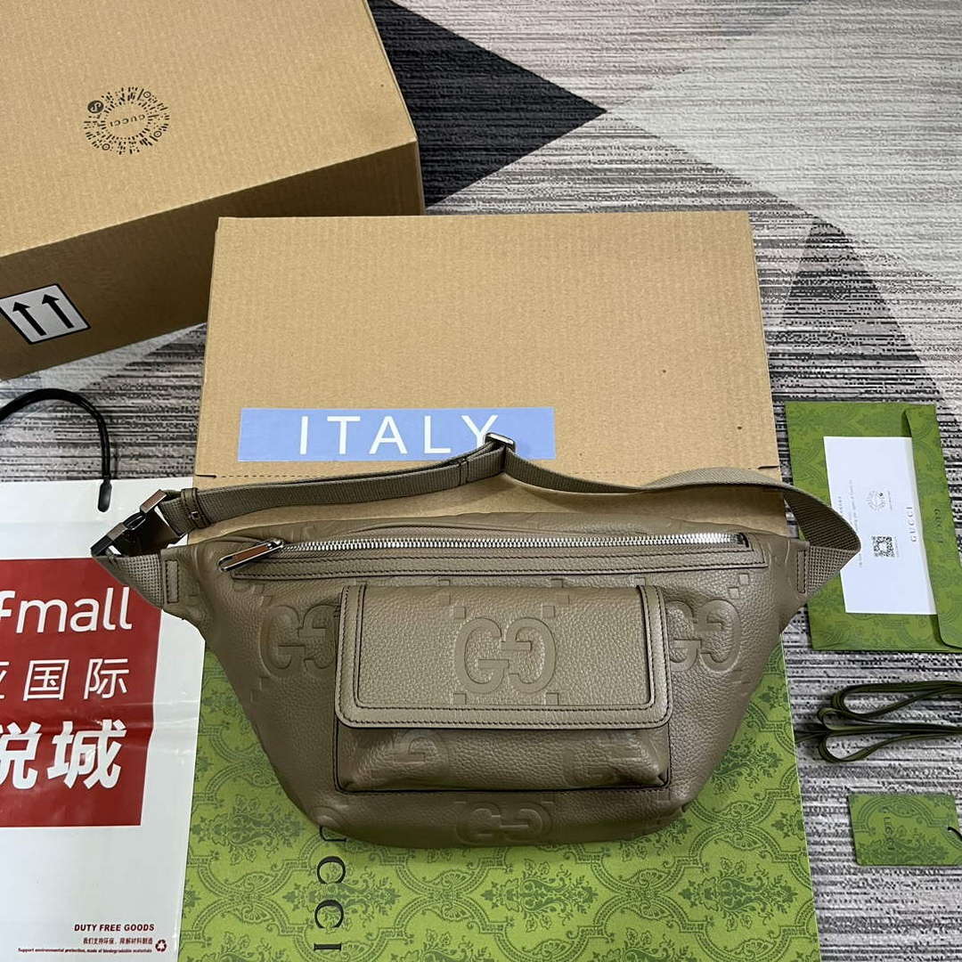 Gucci 645093 Jumbo GG Belt Bag Taupe - Default Title - View 1
