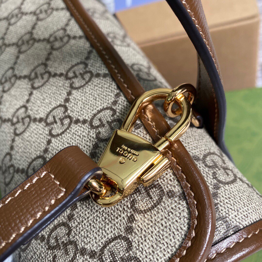 Gucci 645453 Gucci Horsebit 1955 Mini Top Handle Bag Brown