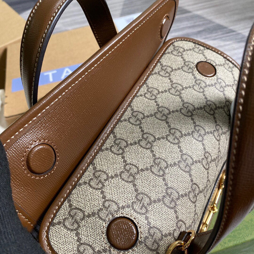 Gucci 645453 Gucci Horsebit 1955 Mini Top Handle Bag Brown