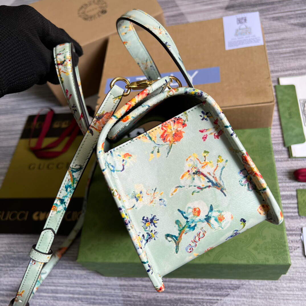 Gucci 645453 Gucci Horsebit 1955 Mini Top Handle Bag Green - Default Title - View 3