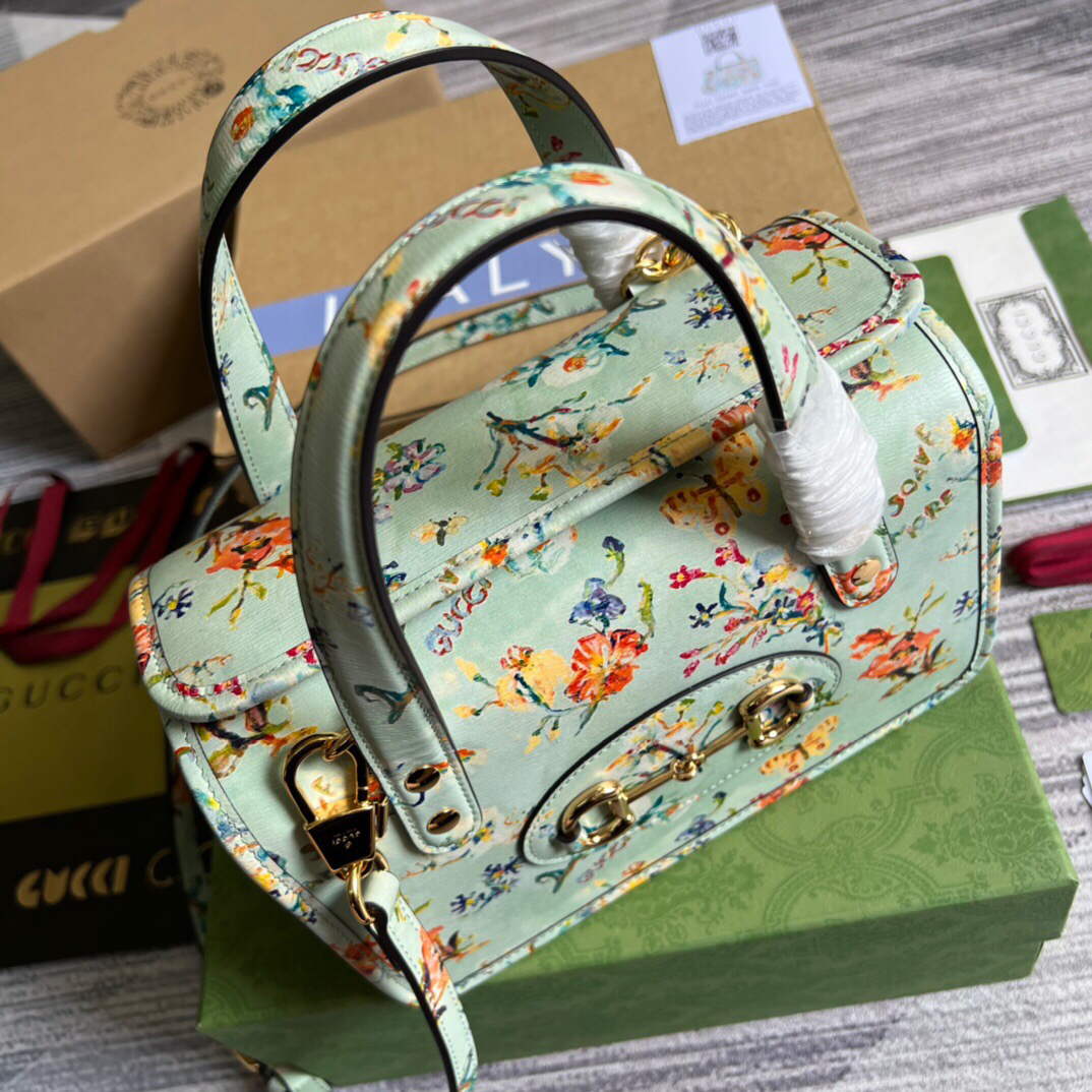 Gucci 645453 Gucci Horsebit 1955 Mini Top Handle Bag Green - Default Title - View 4