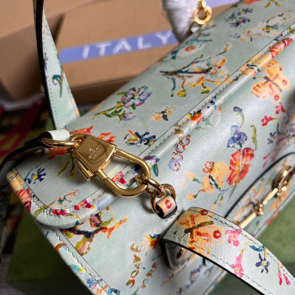 Gucci 645453 Gucci Horsebit 1955 Mini Top Handle Bag Green
