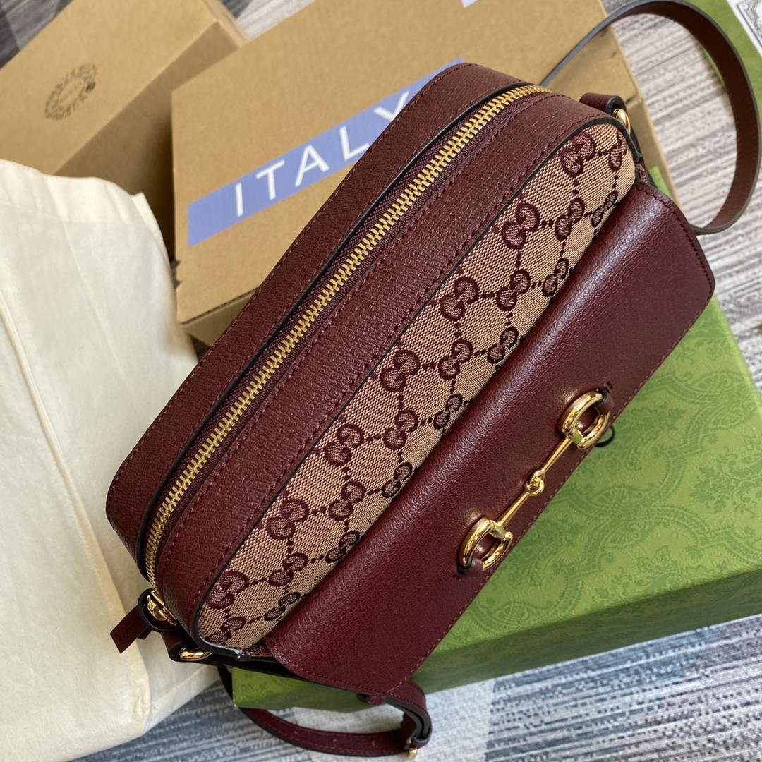 Gucci 645454 Gucci Horsebit 1955 Small Shoulder Bag Wine Red - Default Title - View 4