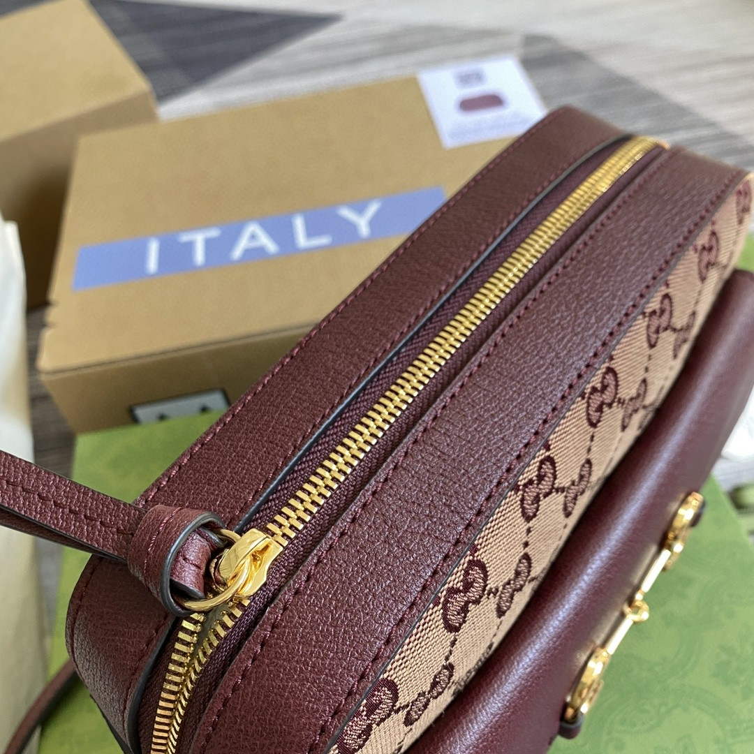 Gucci 645454 Gucci Horsebit 1955 Small Shoulder Bag Wine Red - Default Title - View 5