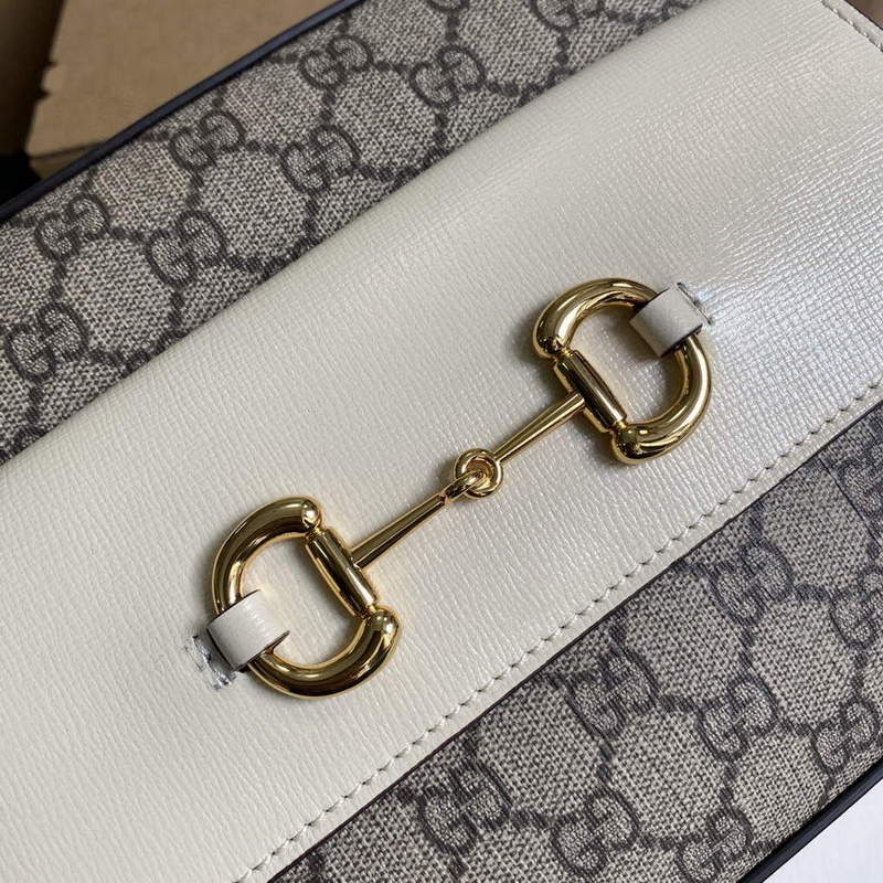 Gucci 645454 GG Horsebit 1955 Small Shoulder Bag Beige