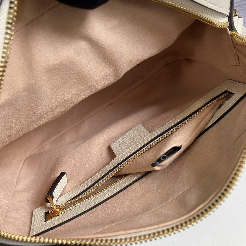 Gucci 645454 GG Horsebit 1955 Small Shoulder Bag Beige