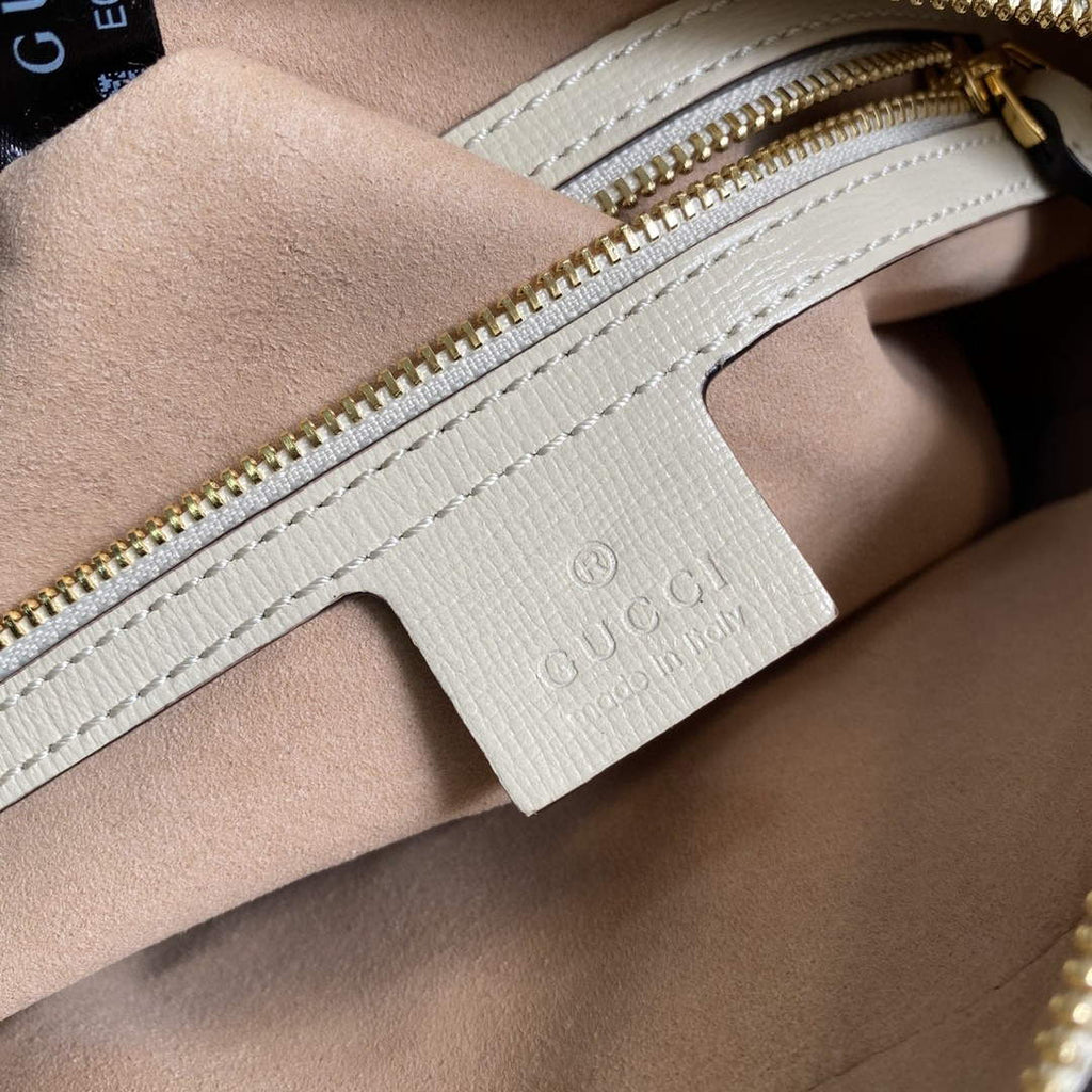 Gucci 645454 GG Horsebit 1955 Small Shoulder Bag Beige