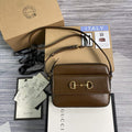 Gucci 645454 Gucci Horsebit 1955 Small Shoulder Bag Brown - Default Title - View 1