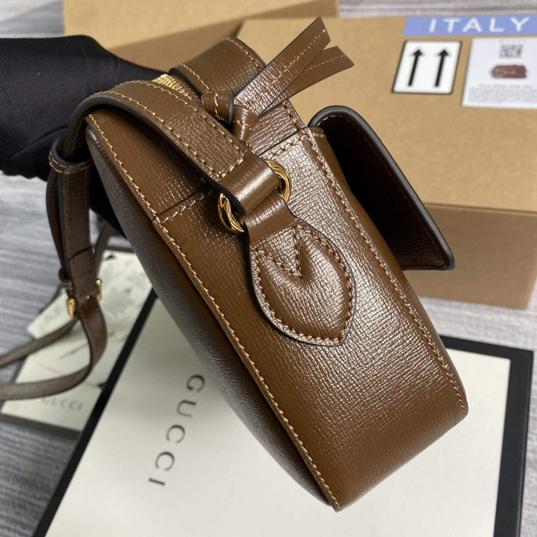 Gucci 645454 Gucci Horsebit 1955 Small Shoulder Bag Brown - Default Title - View 3