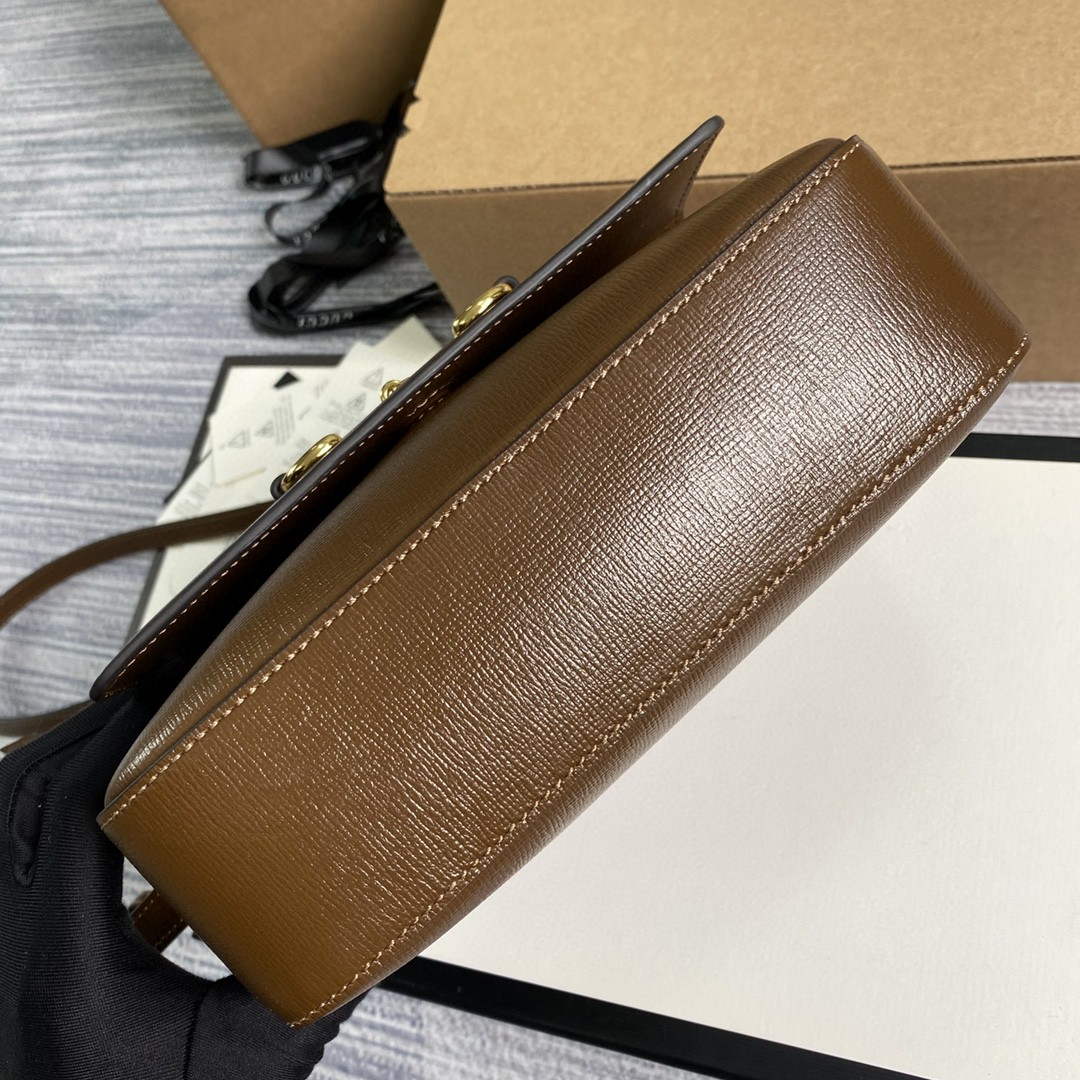 Gucci 645454 Gucci Horsebit 1955 Small Shoulder Bag Brown - Default Title - View 4