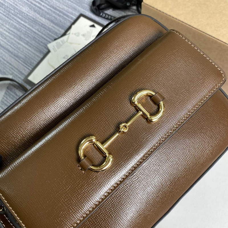 Gucci 645454 Gucci Horsebit 1955 Small Shoulder Bag Brown