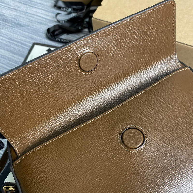 Gucci 645454 Gucci Horsebit 1955 Small Shoulder Bag Brown - Default Title - View 7