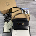 Gucci 645454 Gucci Horsebit 1955 Small Shoulder Bag Black - Default Title - View 1