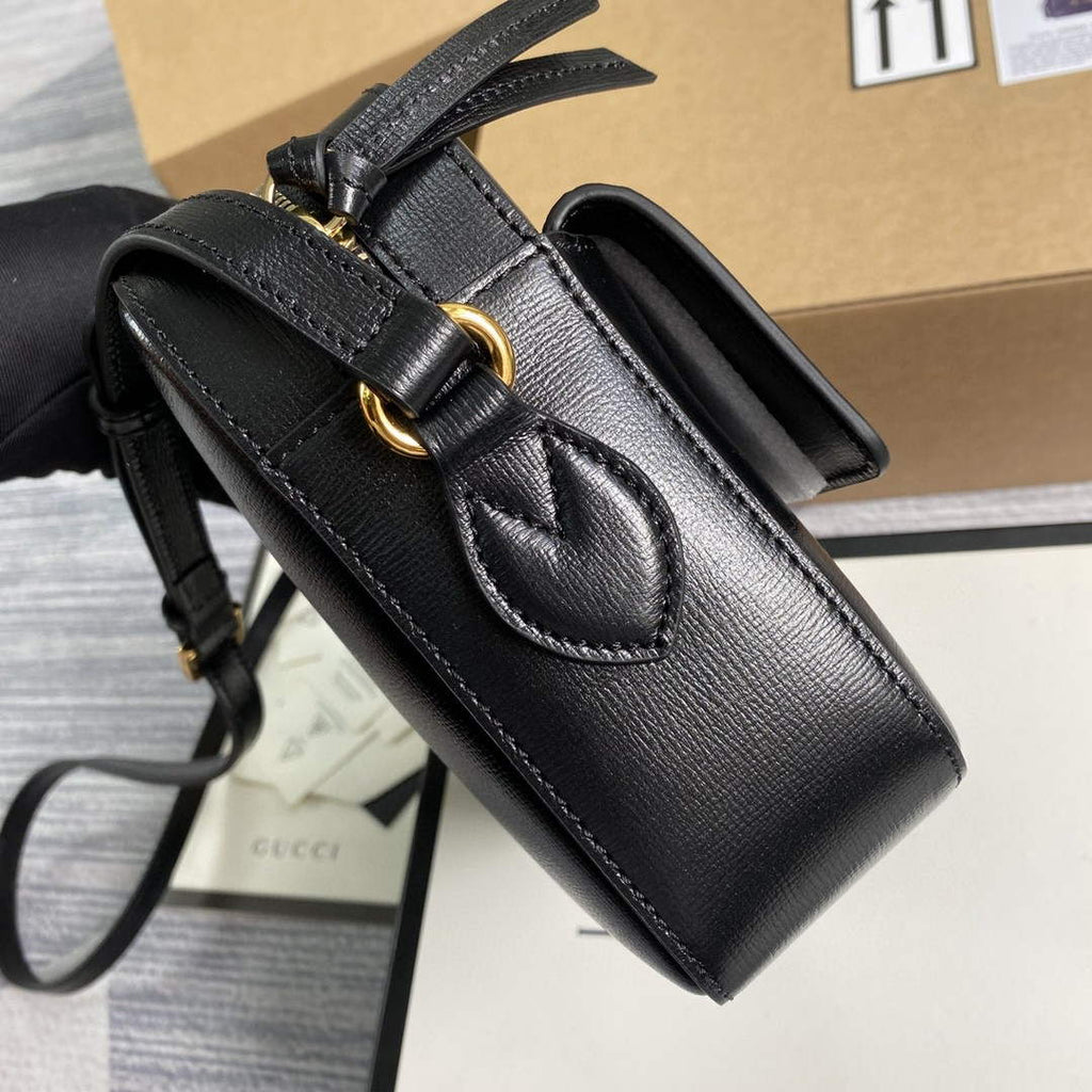 Gucci 645454 Gucci Horsebit 1955 Small Shoulder Bag Black