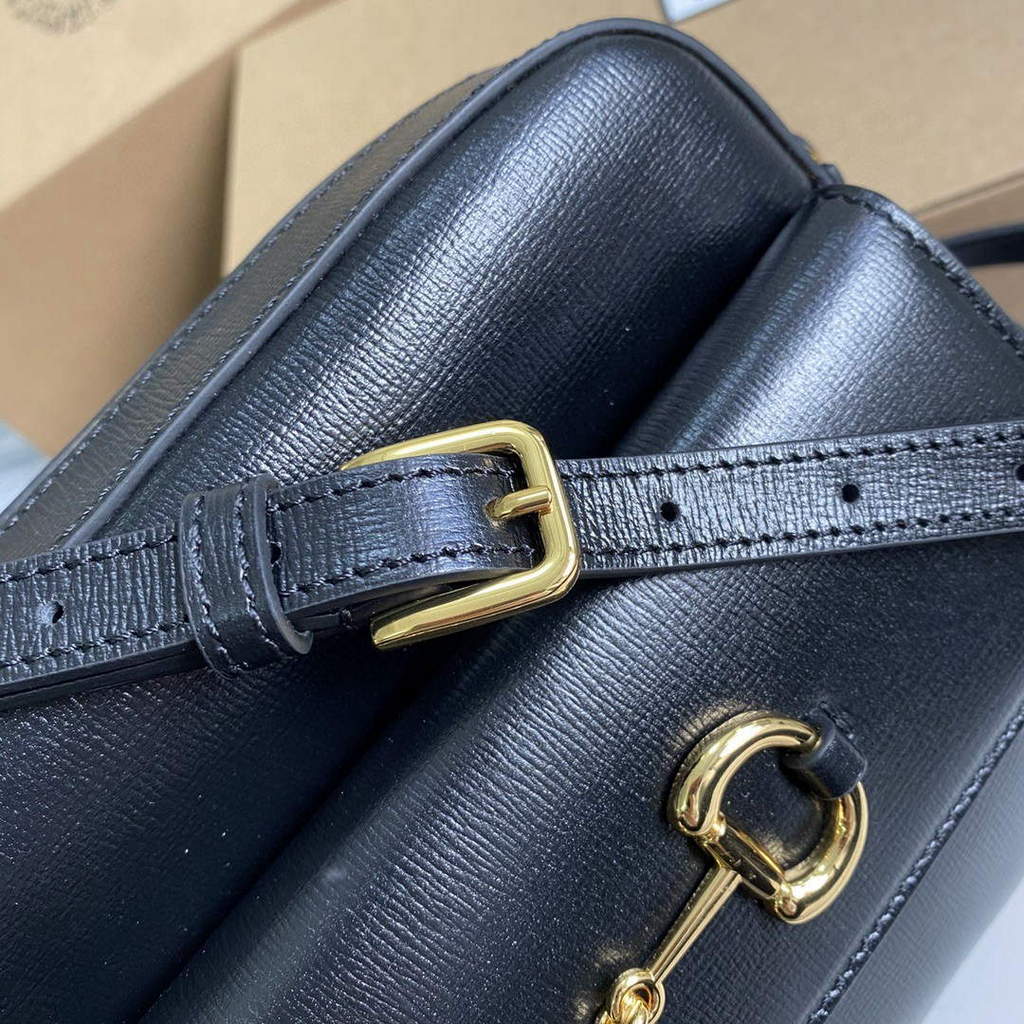 Gucci 645454 Gucci Horsebit 1955 Small Shoulder Bag Black