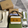 Gucci 645454 Gucci Horsebit 1955 Small Shoulder Bag Beige Tan - Default Title - View 1