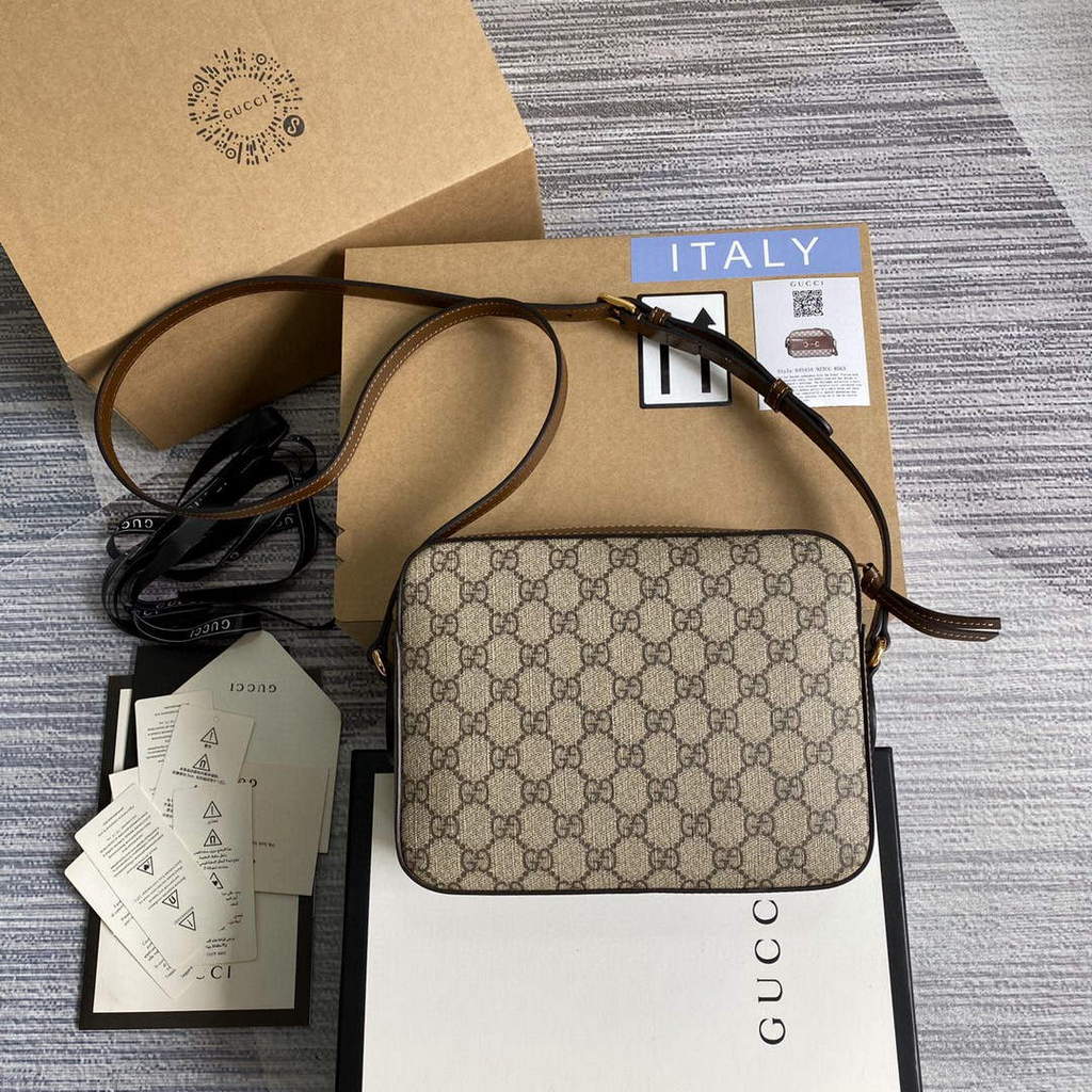 Gucci 645454 Gucci Horsebit 1955 small shoulder bag Biege and brown