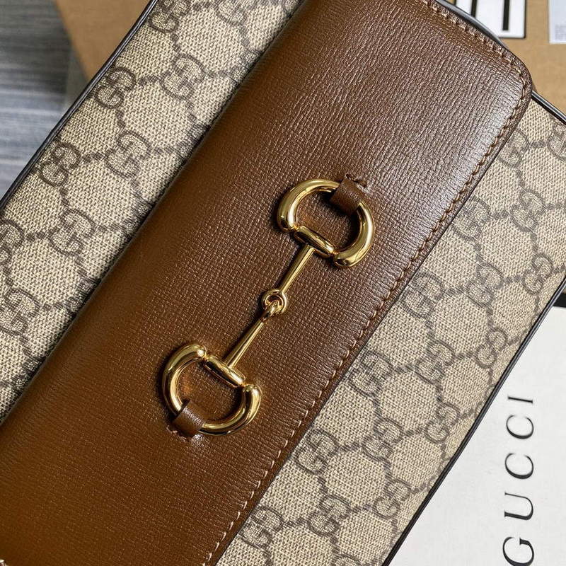 Gucci 645454 Gucci Horsebit 1955 small shoulder bag Biege and brown