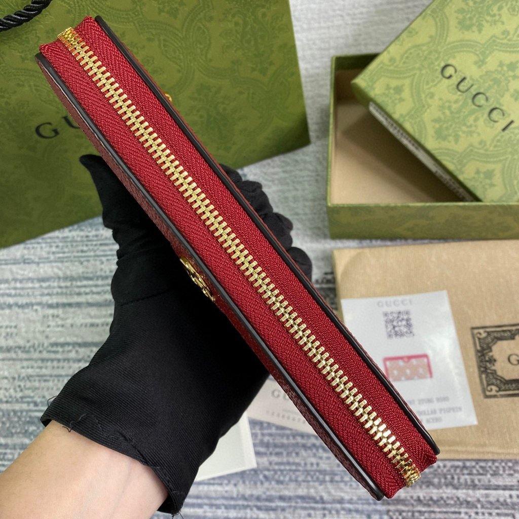 Gucci 647787 Doraemon x Gucci Zip Around Wallet Red - luxibagsmall
