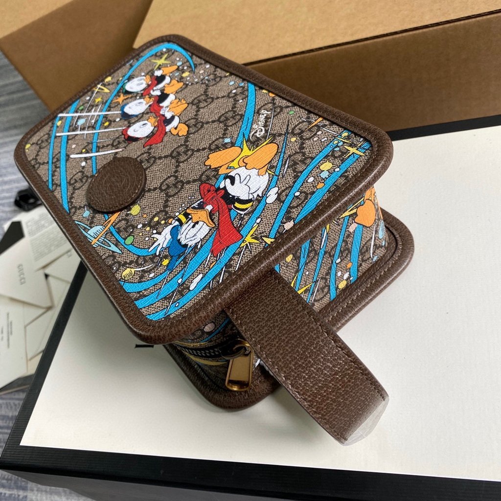 Gucci 647929 Disney x Gucci Donald Duck Cosmetic Case Brown