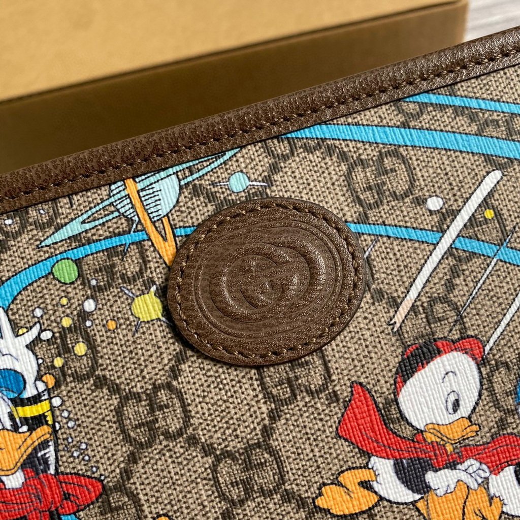 Gucci 647929 Disney x Gucci Donald Duck Cosmetic Case Brown
