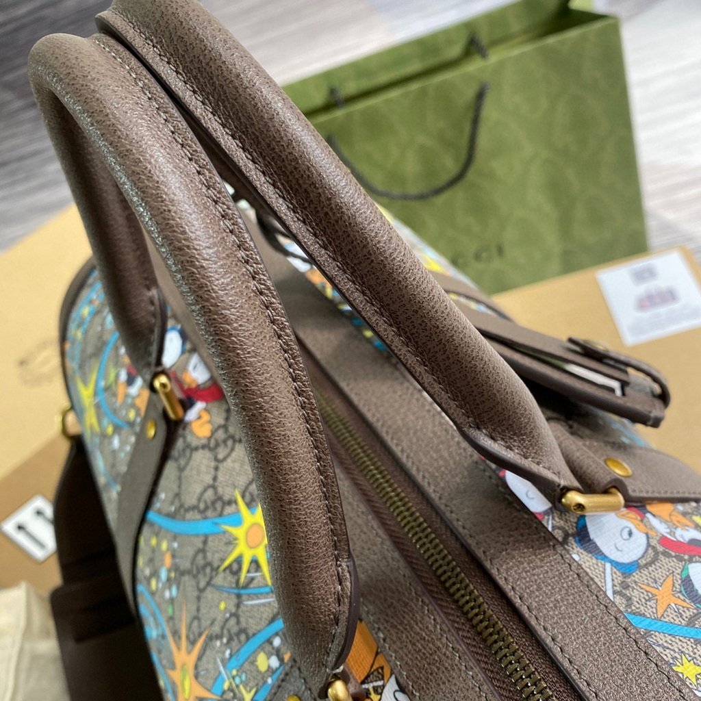 Gucci 648085 Disney x Gucci Donald Duck Duffel Bag Brown