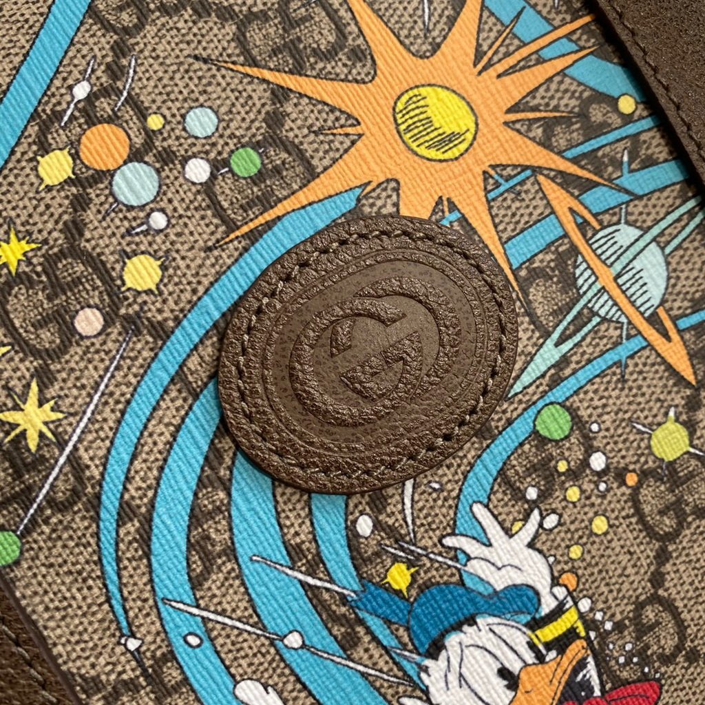 Gucci 648085 Disney x Gucci Donald Duck Duffel Bag Brown