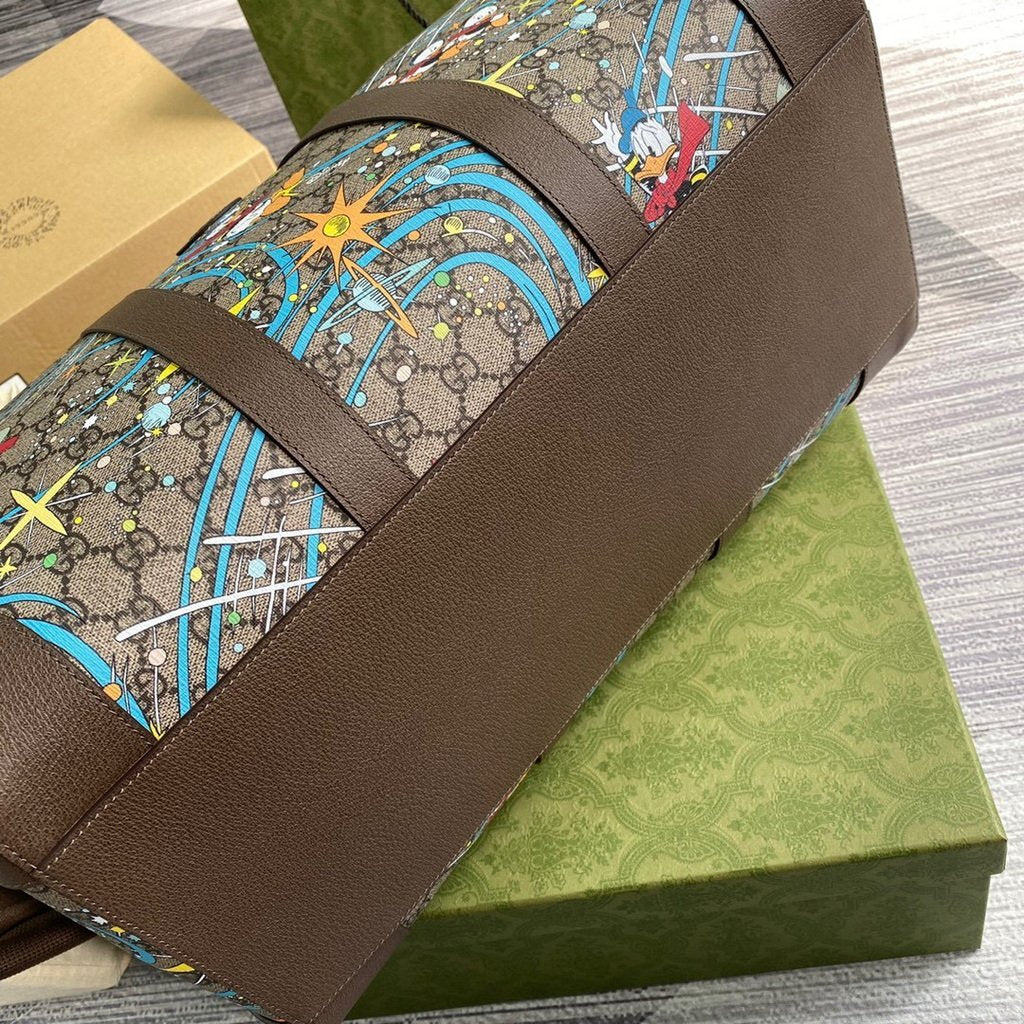 Gucci 648085 Disney x Gucci Donald Duck Duffel Bag Brown