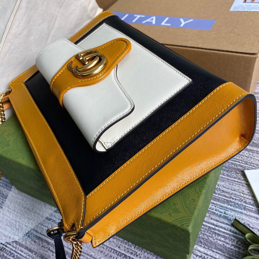 Gucci 648999 Small Shoulder Bag With Double G Black White
