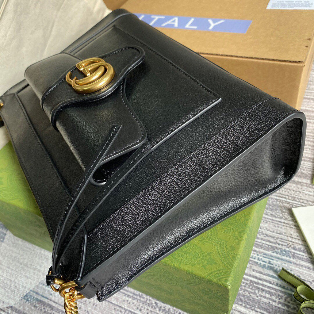Gucci 648999 Small Shoulder Bag With Double G Black