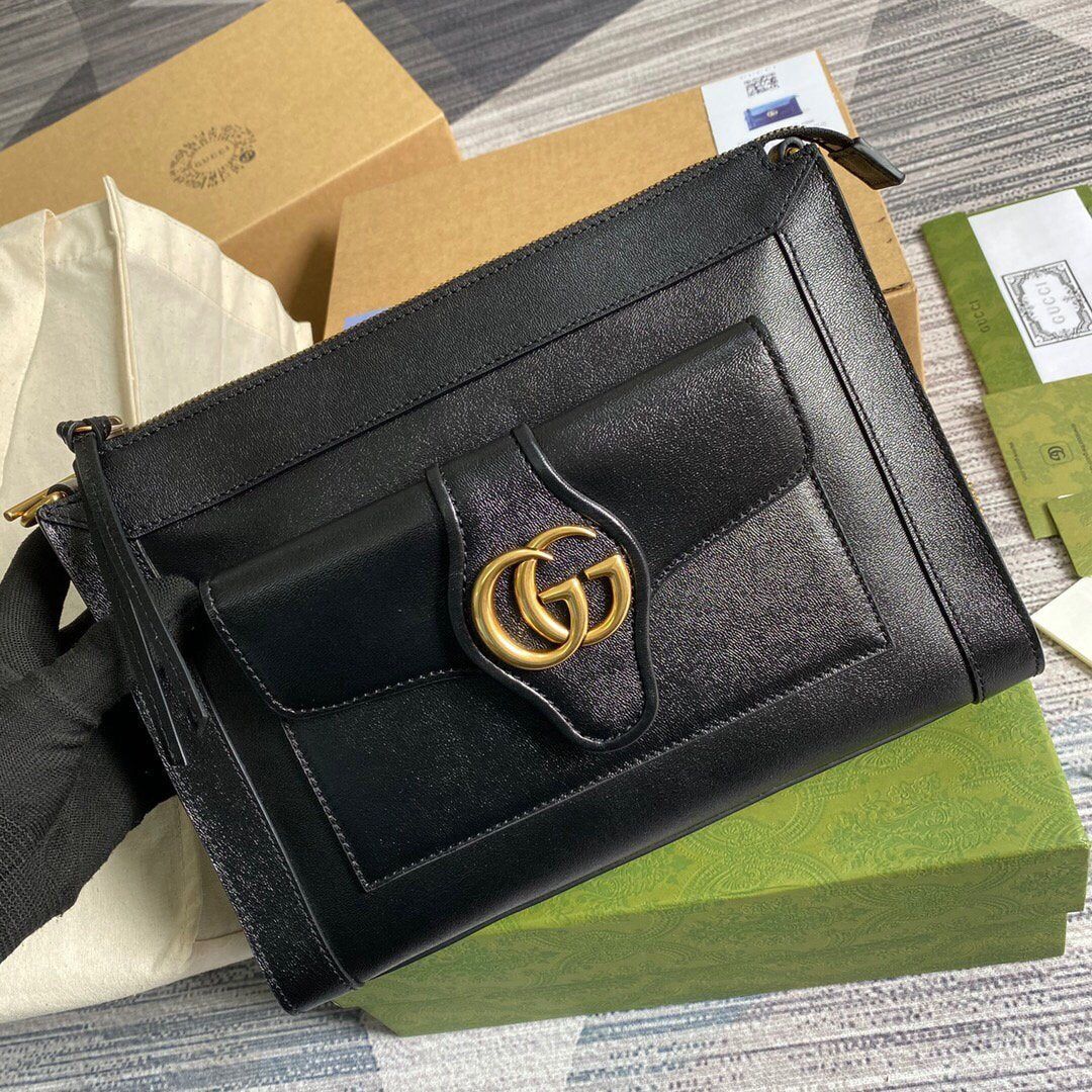 Gucci 648999 Small Shoulder Bag With Double G Black