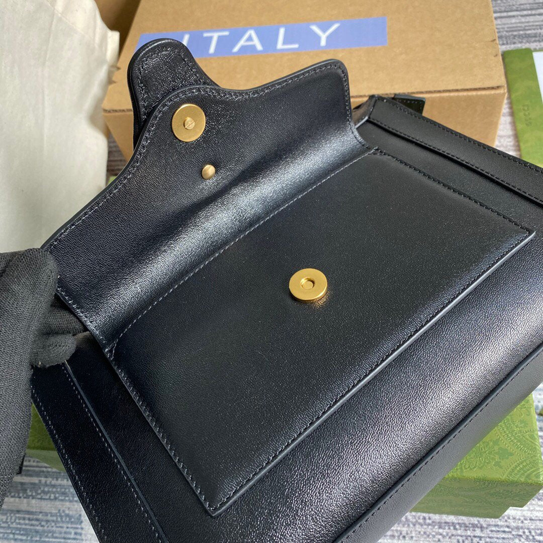 Gucci 648999 Small Shoulder Bag With Double G Black