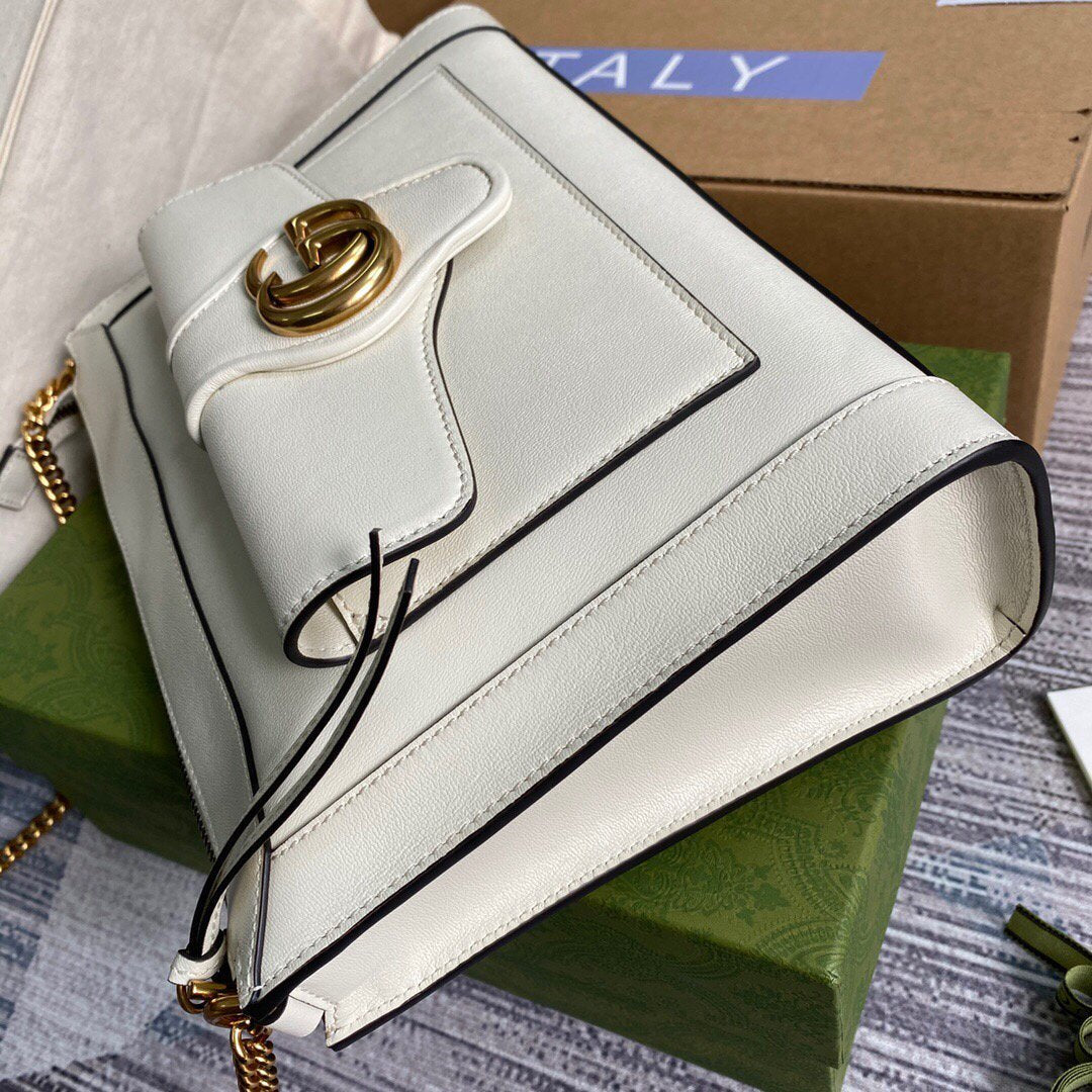 Gucci 648999 Small Shoulder Bag With Double G White