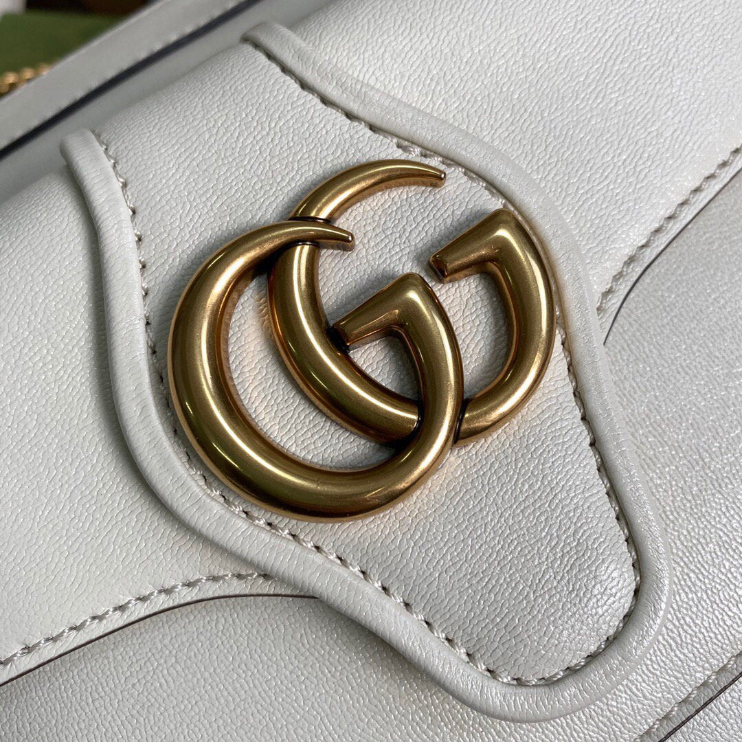 Gucci 648999 Small Shoulder Bag With Double G White
