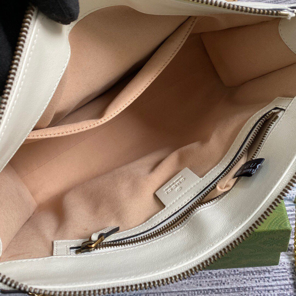 Gucci 648999 Small Shoulder Bag With Double G White