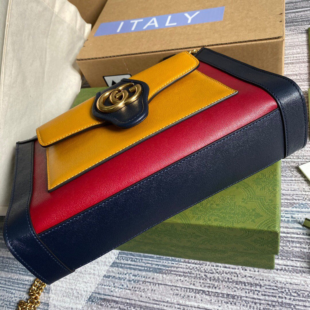 Gucci 648999 Small Shoulder Bag With Double G Red Yellow