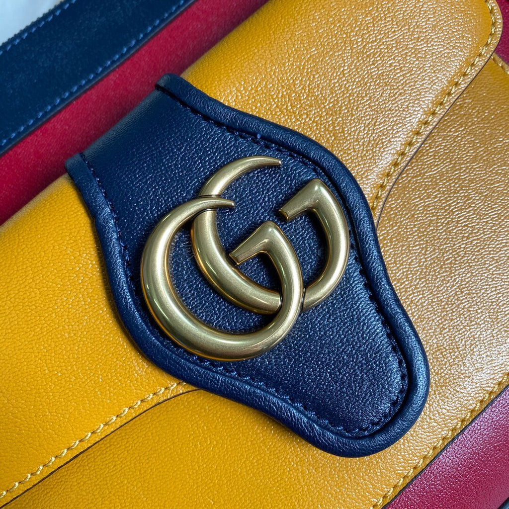 Gucci 648999 Small Shoulder Bag With Double G Red Yellow