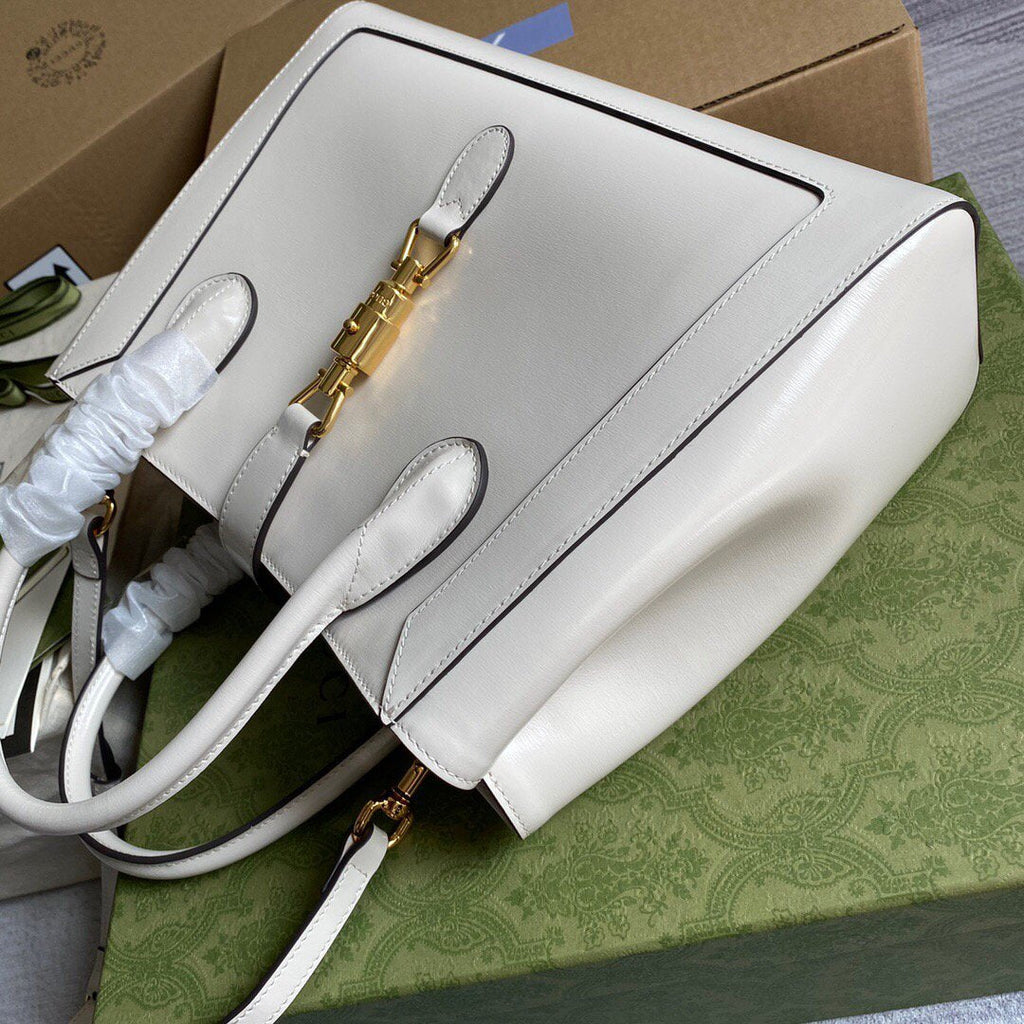 Gucci 649016 Gucci Jackie 1961 Medium Tote Bag White