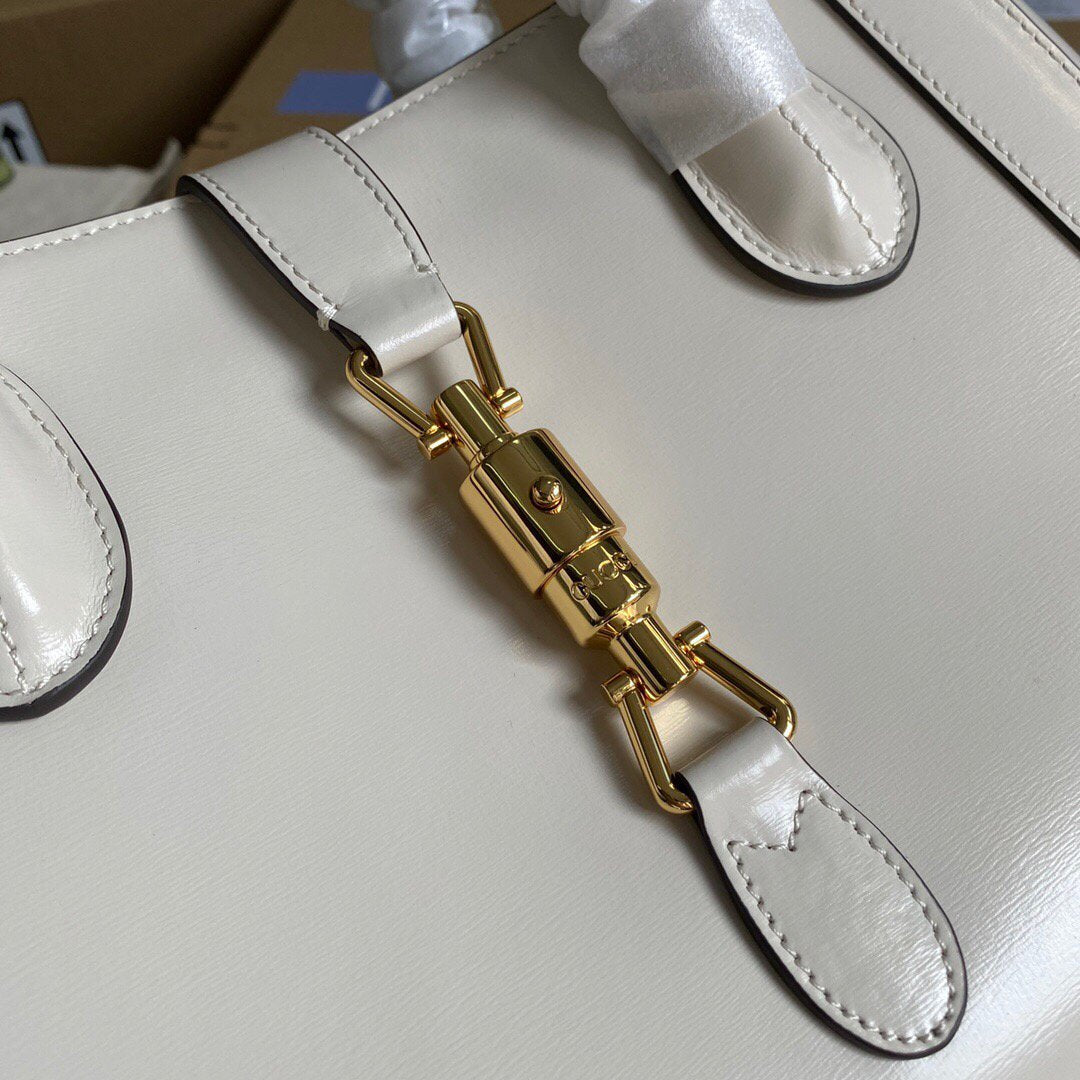 Gucci 649016 Gucci Jackie 1961 Medium Tote Bag White