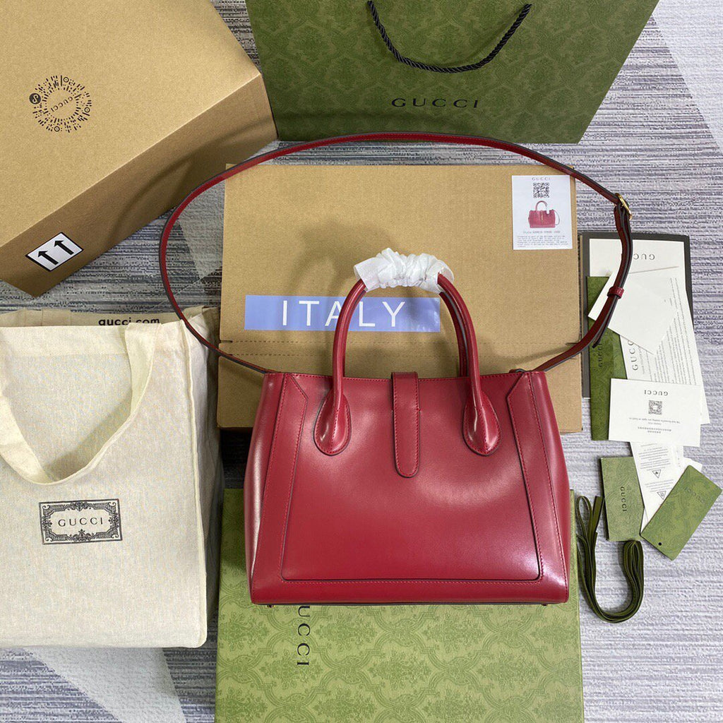 Gucci 649016 Gucci Jackie 1961 Medium Tote Bag Red