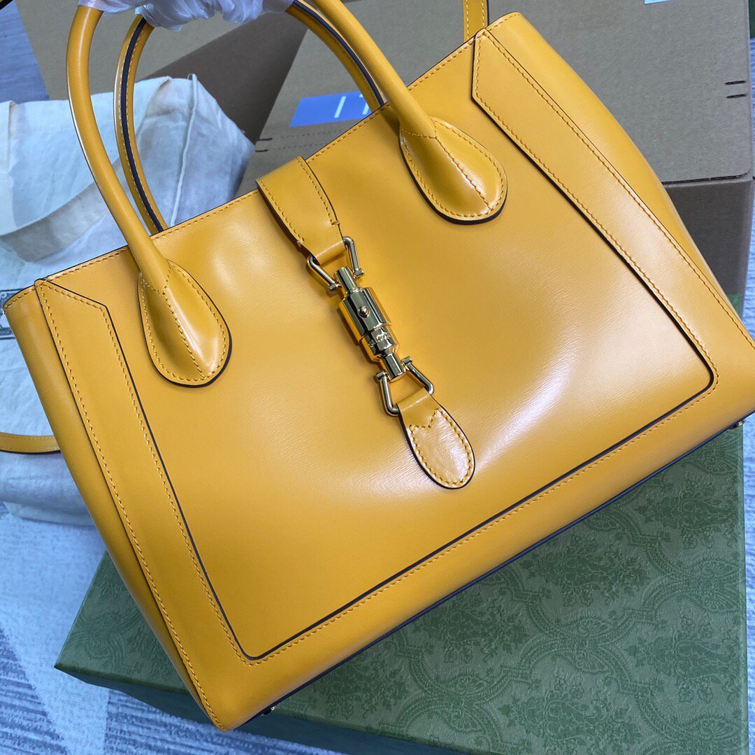 Gucci 649016 Gucci Jackie 1961 Medium Tote Bag Yellow